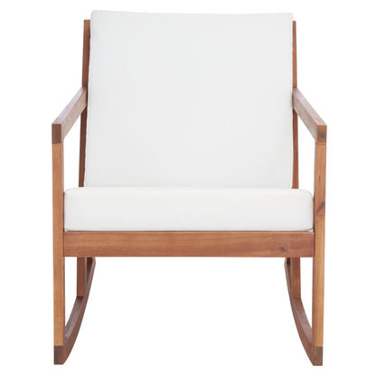 SAFAVIEH Outdoor Makaila Rocking Chair with Cushion - 26W x 31D x 38H