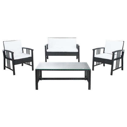 SAFAVIEH Outdoor Reslor 4-Piece Wicker Living Set - 43W x 26D x 31H