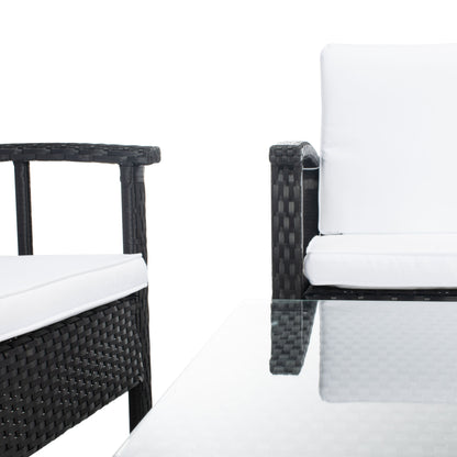 SAFAVIEH Outdoor Reslor 4-Piece Wicker Living Set - 43W x 26D x 31H