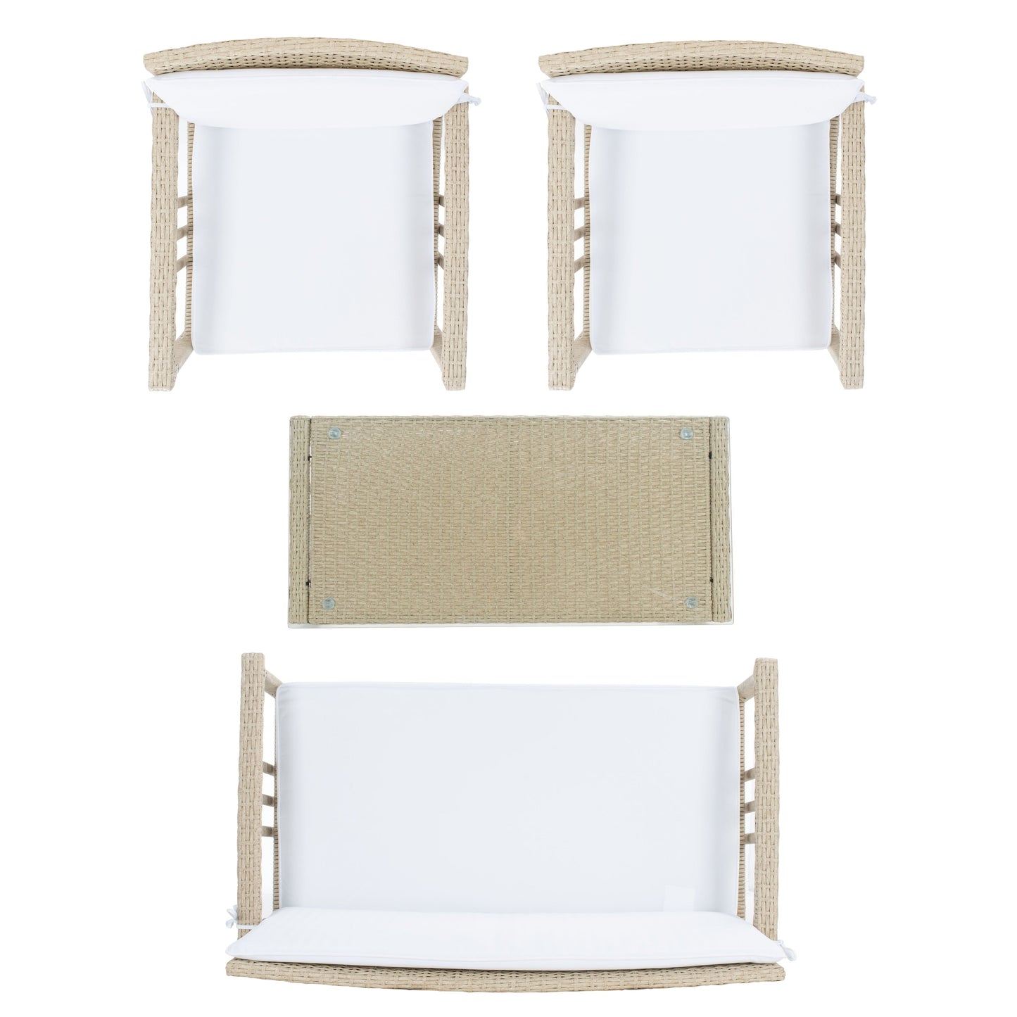 SAFAVIEH Outdoor Reslor 4-Piece Wicker Living Set - 43W x 26D x 31H