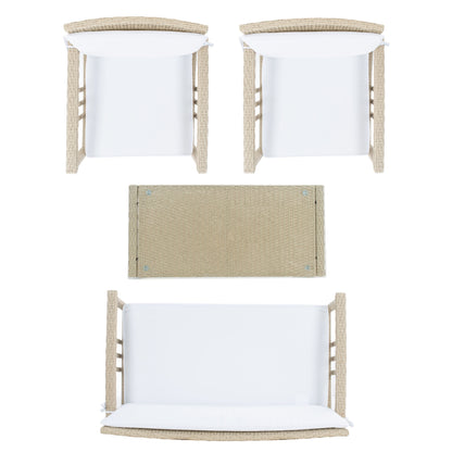 SAFAVIEH Outdoor Reslor 4-Piece Wicker Living Set - 43W x 26D x 31H