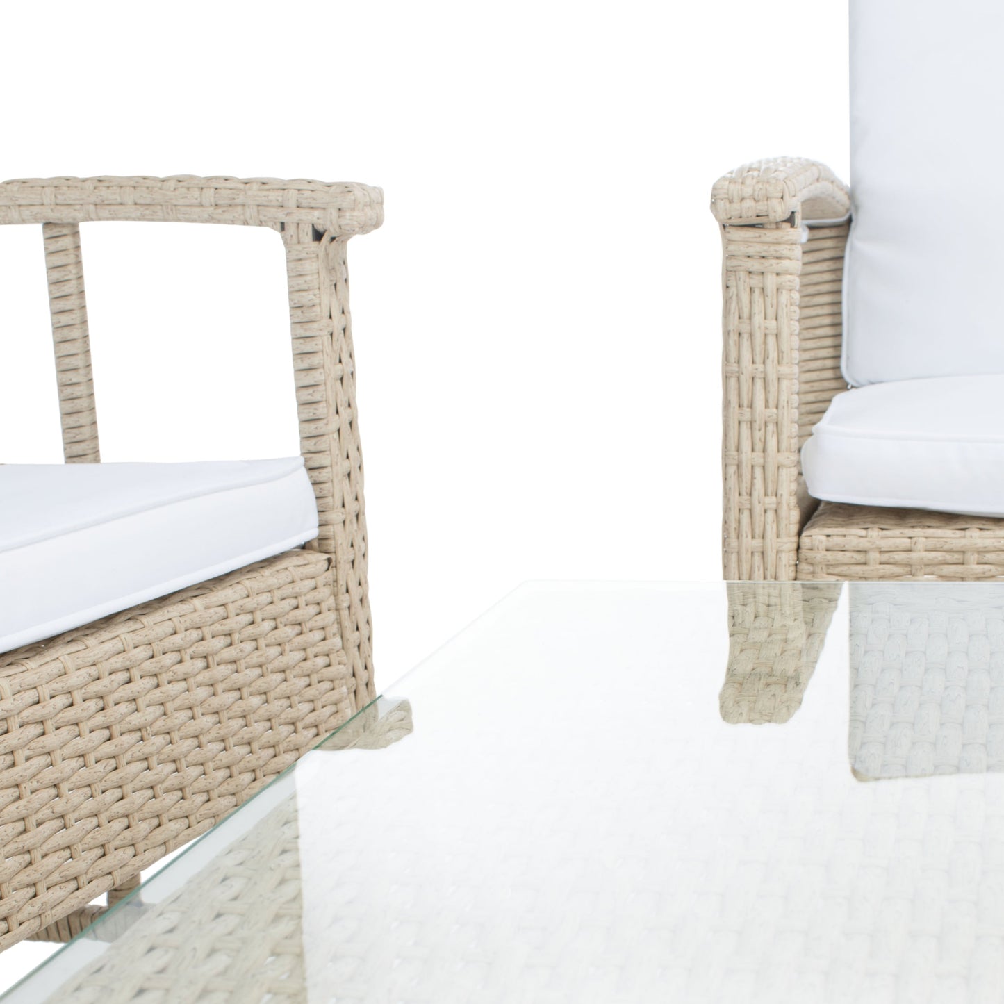 SAFAVIEH Outdoor Reslor 4-Piece Wicker Living Set - 43W x 26D x 31H