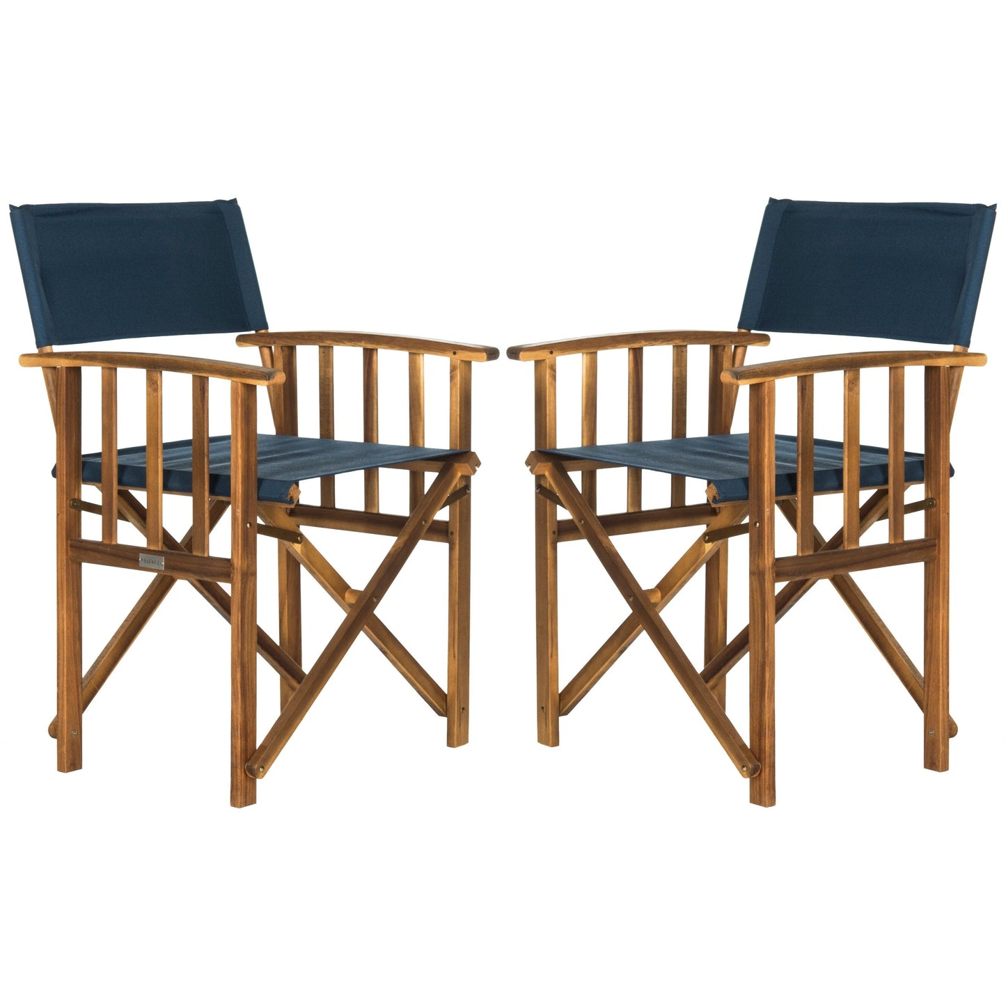 SAFAVIEH Outdoor Vaira Acacia Wood Director Chair (Set of 2) - 22W x 34D x 21H