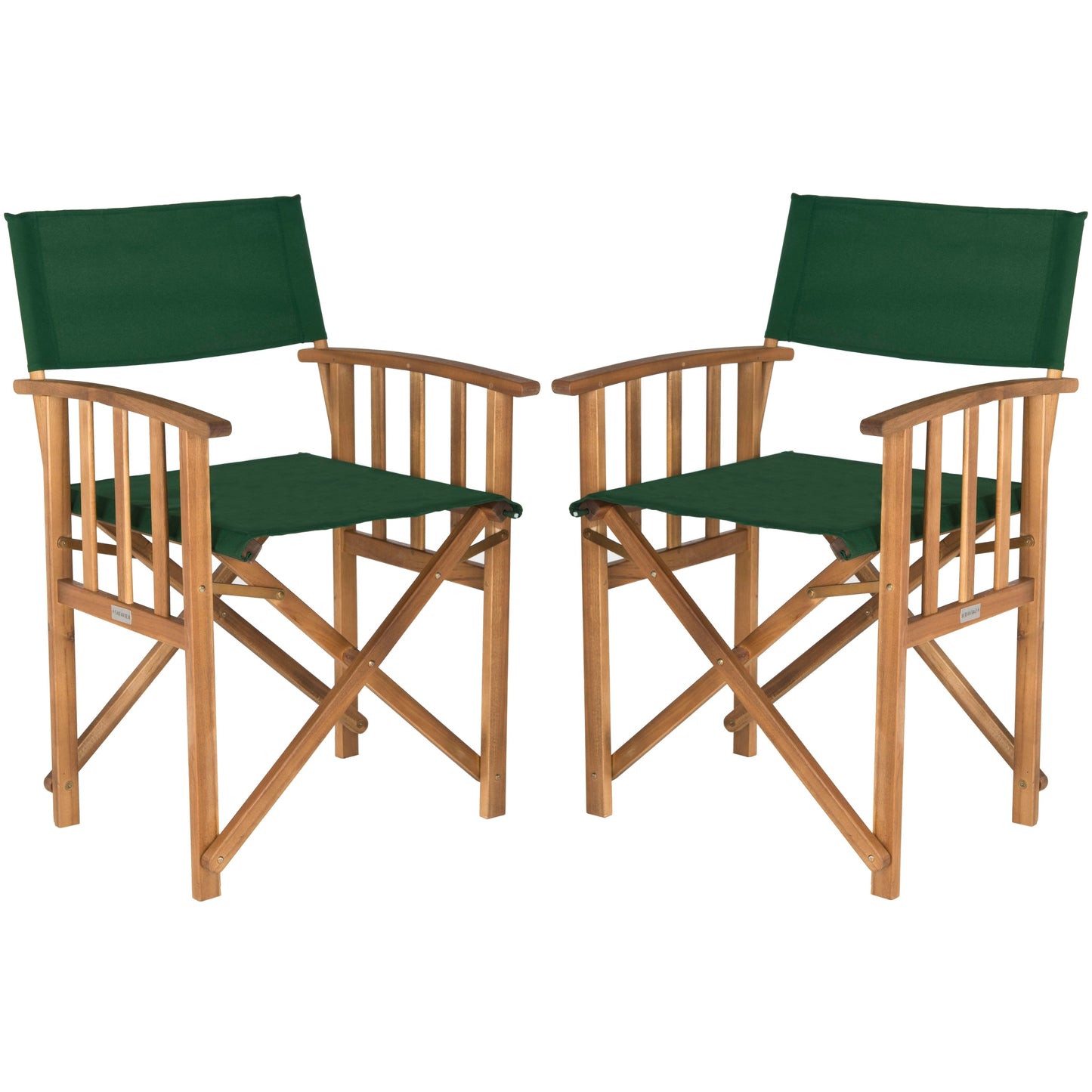 SAFAVIEH Outdoor Vaira Acacia Wood Director Chair (Set of 2) - 22W x 34D x 21H