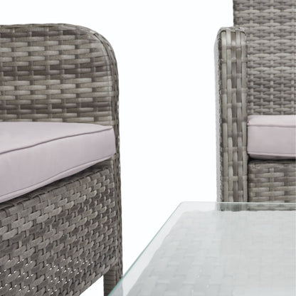 SAFAVIEH Outdoor Zsolt Wicker/ Steel 4-Piece Patio Conversation Set - 42W x 31D x 21H