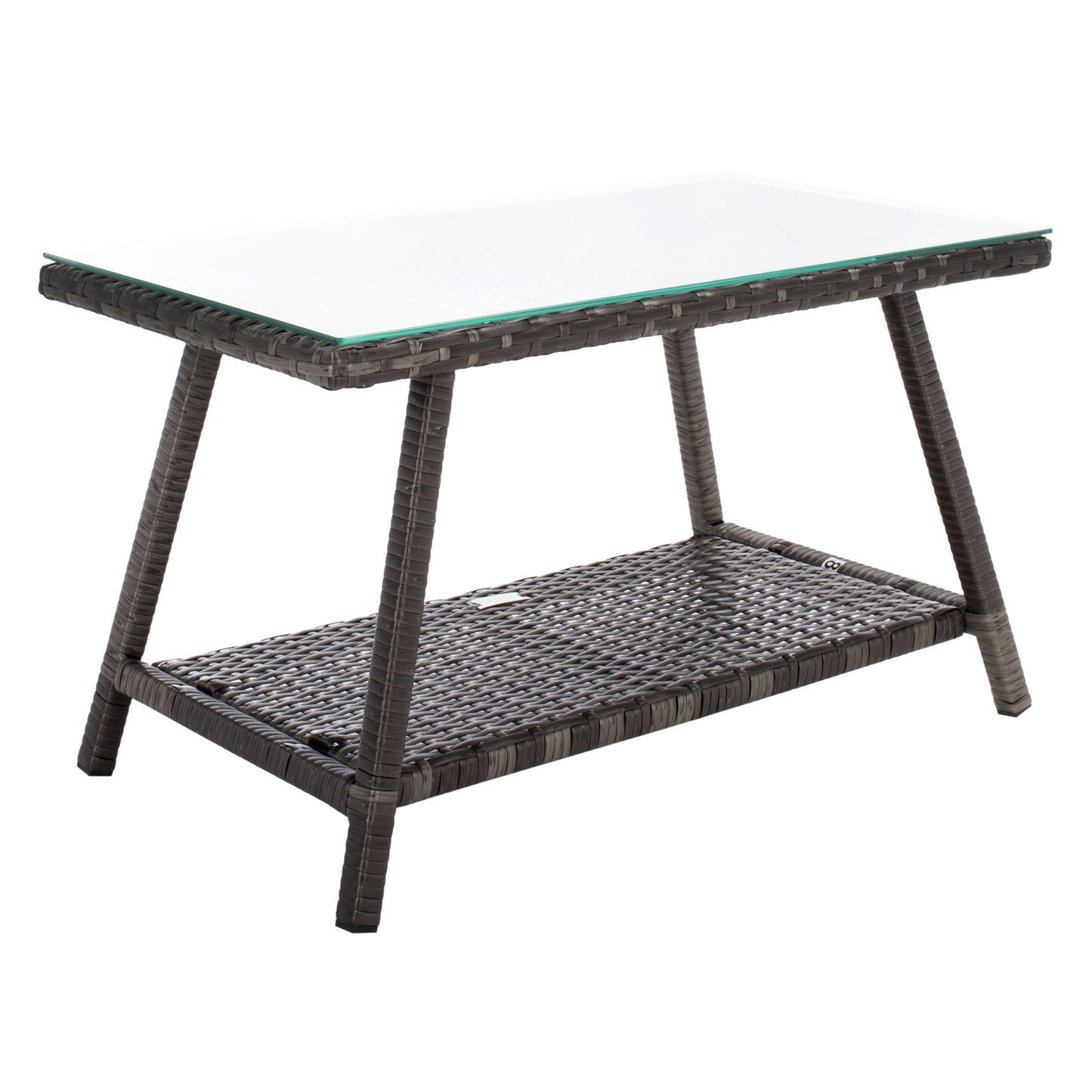 SAFAVIEH Outdoor Zsolt Wicker/ Steel 4-Piece Patio Conversation Set - 42W x 31D x 21H