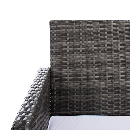 SAFAVIEH Outdoor Zsolt Wicker/ Steel 4-Piece Patio Conversation Set - 42W x 31D x 21H