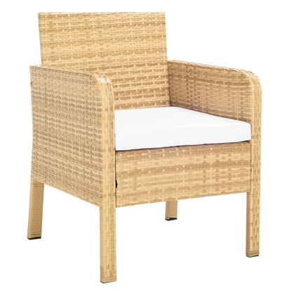 SAFAVIEH Outdoor Zsolt Wicker/ Steel 4-Piece Patio Conversation Set - 42W x 31D x 21H
