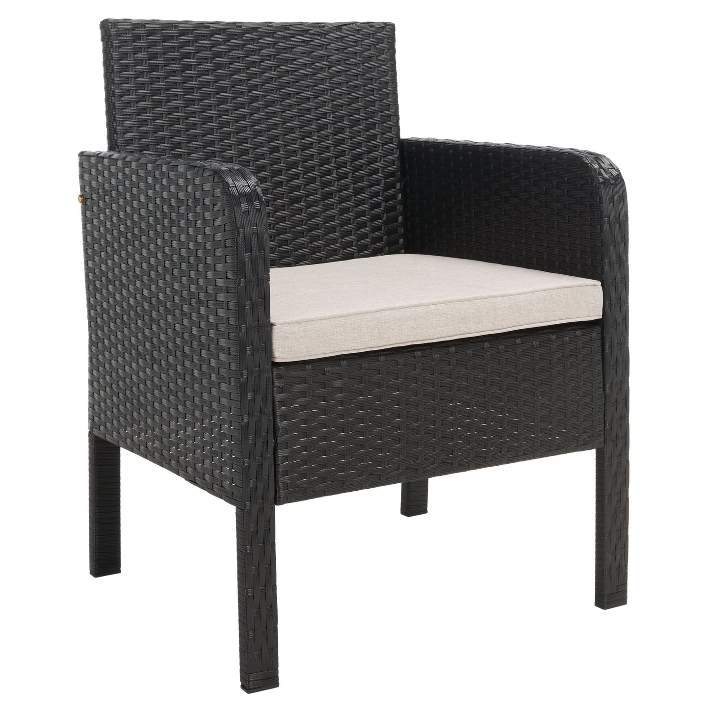SAFAVIEH Outdoor Zsolt Wicker/ Steel 4-Piece Patio Conversation Set - 42W x 31D x 21H