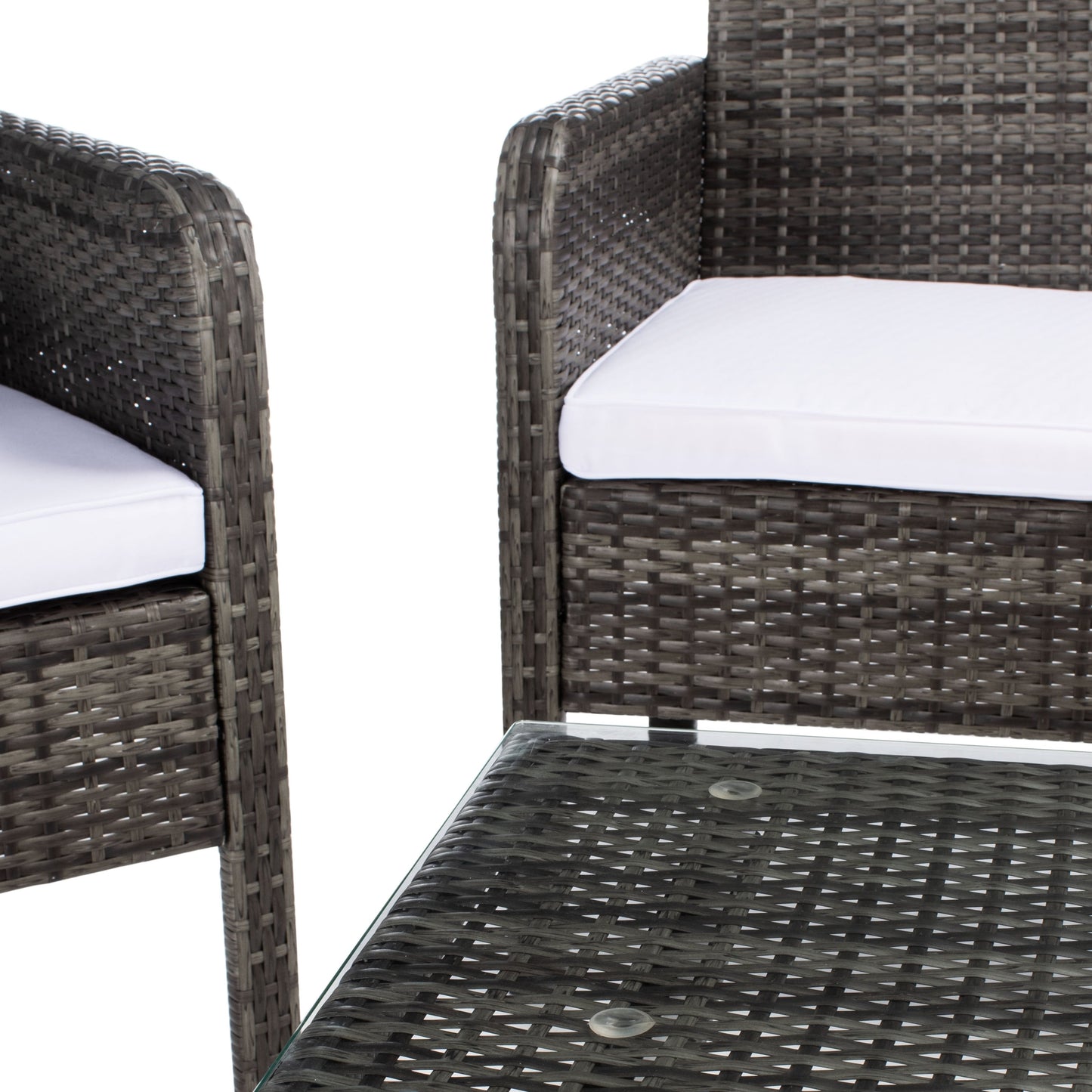 SAFAVIEH Outdoor Zsolt Wicker/ Steel 4-Piece Patio Conversation Set - 42W x 31D x 21H