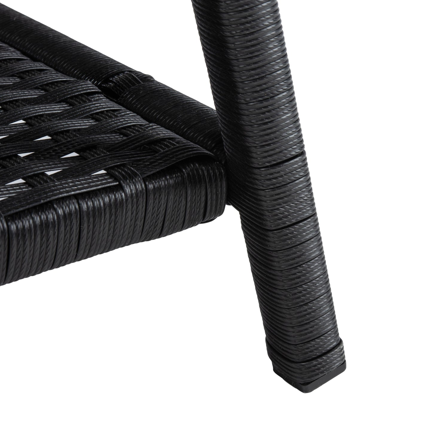 SAFAVIEH Outdoor Zsolt Wicker/ Steel 4-Piece Patio Conversation Set - 42W x 31D x 21H