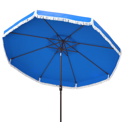 SAFAVIEH Ronette Fringe 9 Ft Crank Outdoor Umbrella