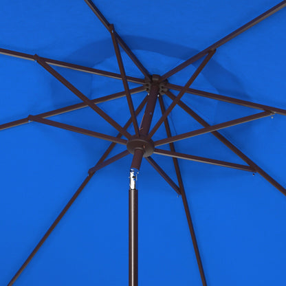 SAFAVIEH Ronette Fringe 9 Ft Crank Outdoor Umbrella