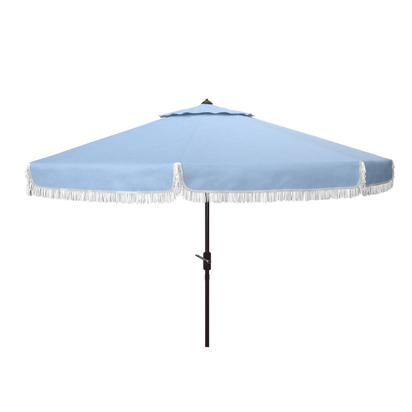 SAFAVIEH Ronette Fringe 9 Ft Crank Outdoor Umbrella