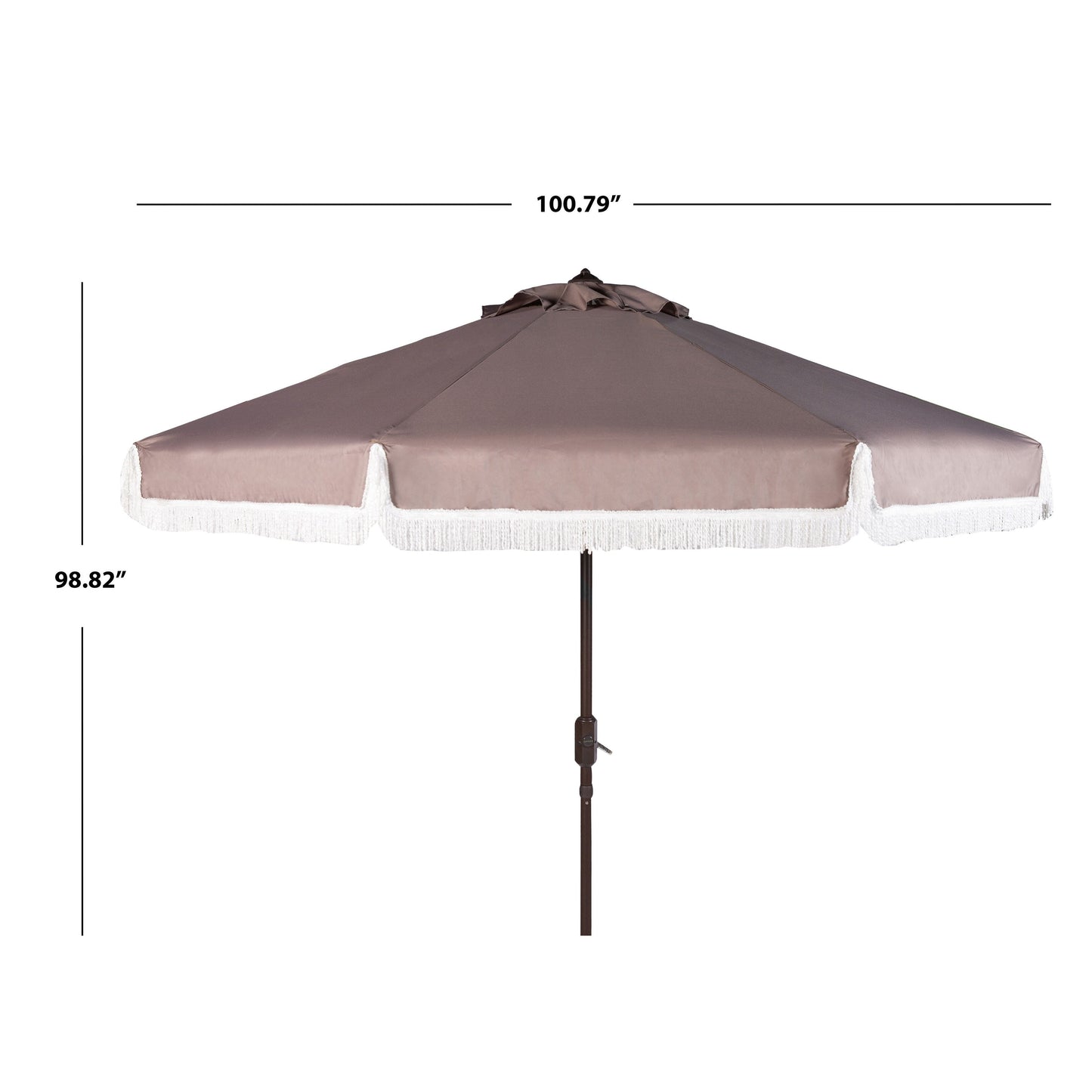 SAFAVIEH Ronette Fringe 9 Ft Crank Outdoor Umbrella
