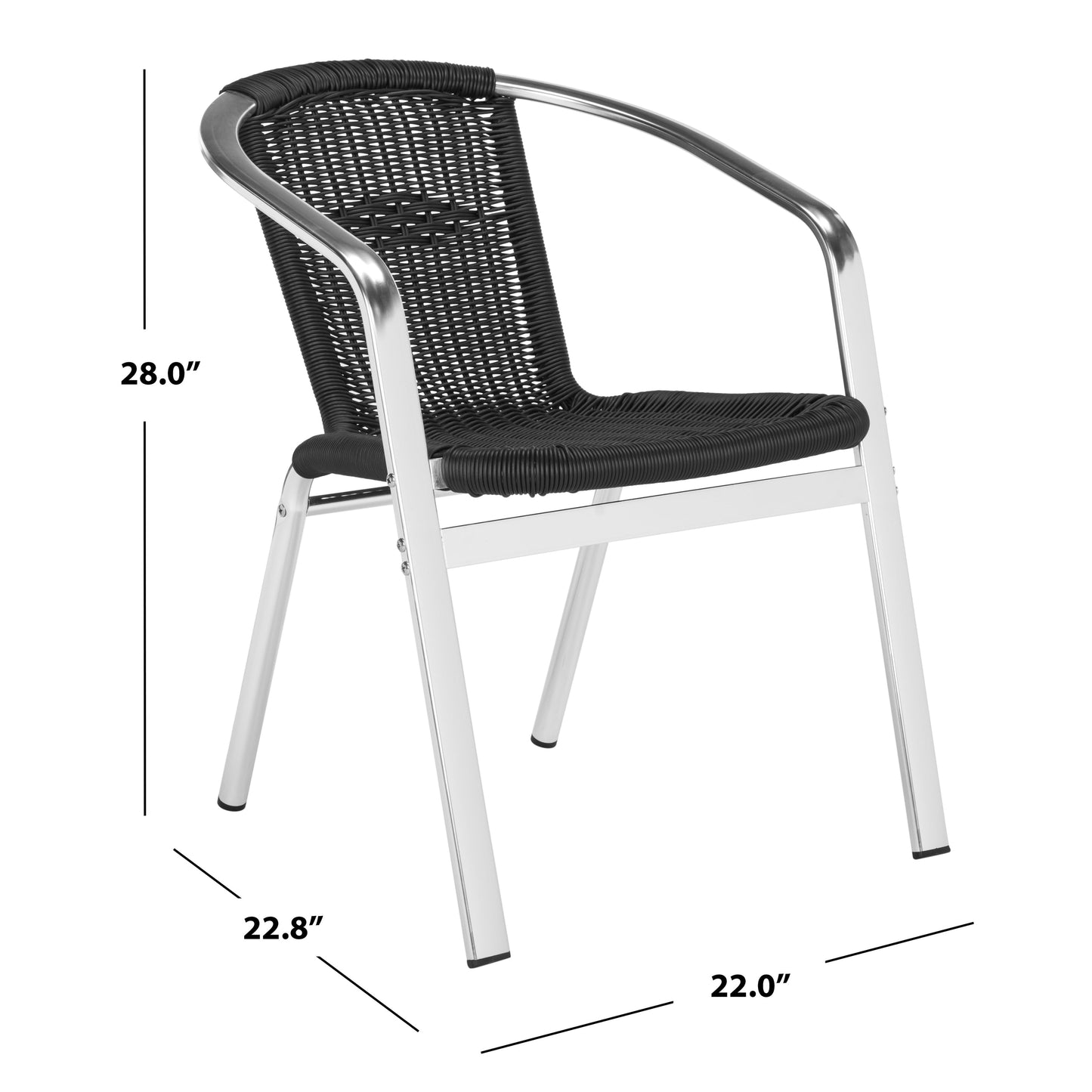SAFAVIEH Shelia Indoor Outdoor Stackable Chair (Set of 2) - 22W x 23D x 28H