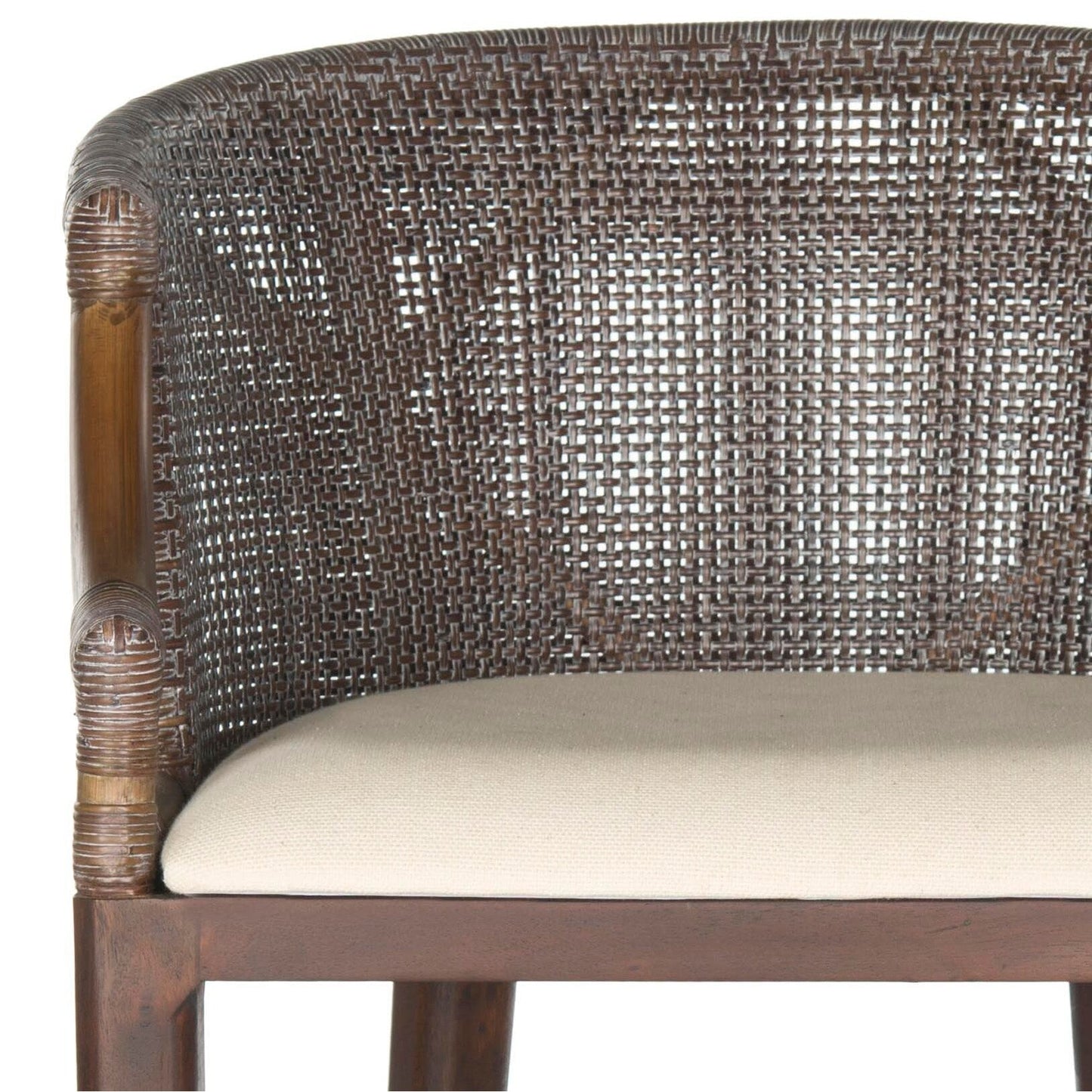 SAFAVIEH Virona Rattan 30-inch Bar Stool - 22.3 W x 20.5 L x 39 H - 22Wx21Dx39H