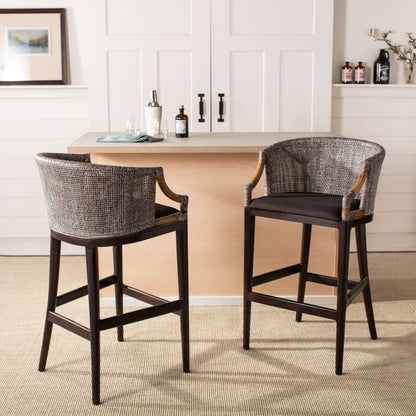 SAFAVIEH Virona Rattan 30-inch Bar Stool - 22.3 W x 20.5 L x 39 H - 22Wx21Dx39H