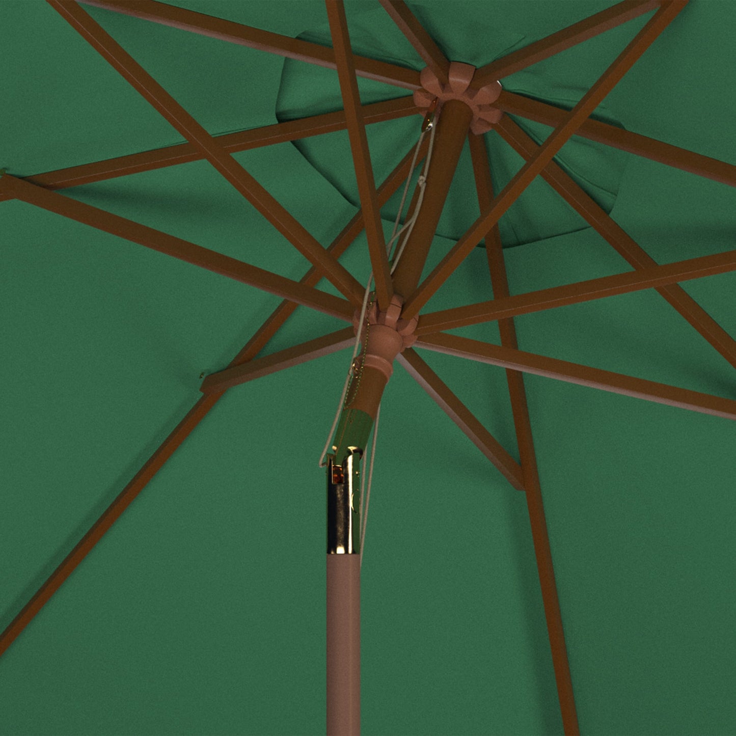 SAFAVIEH Zlatana 9 Ft Wooden Outdoor Umbrella