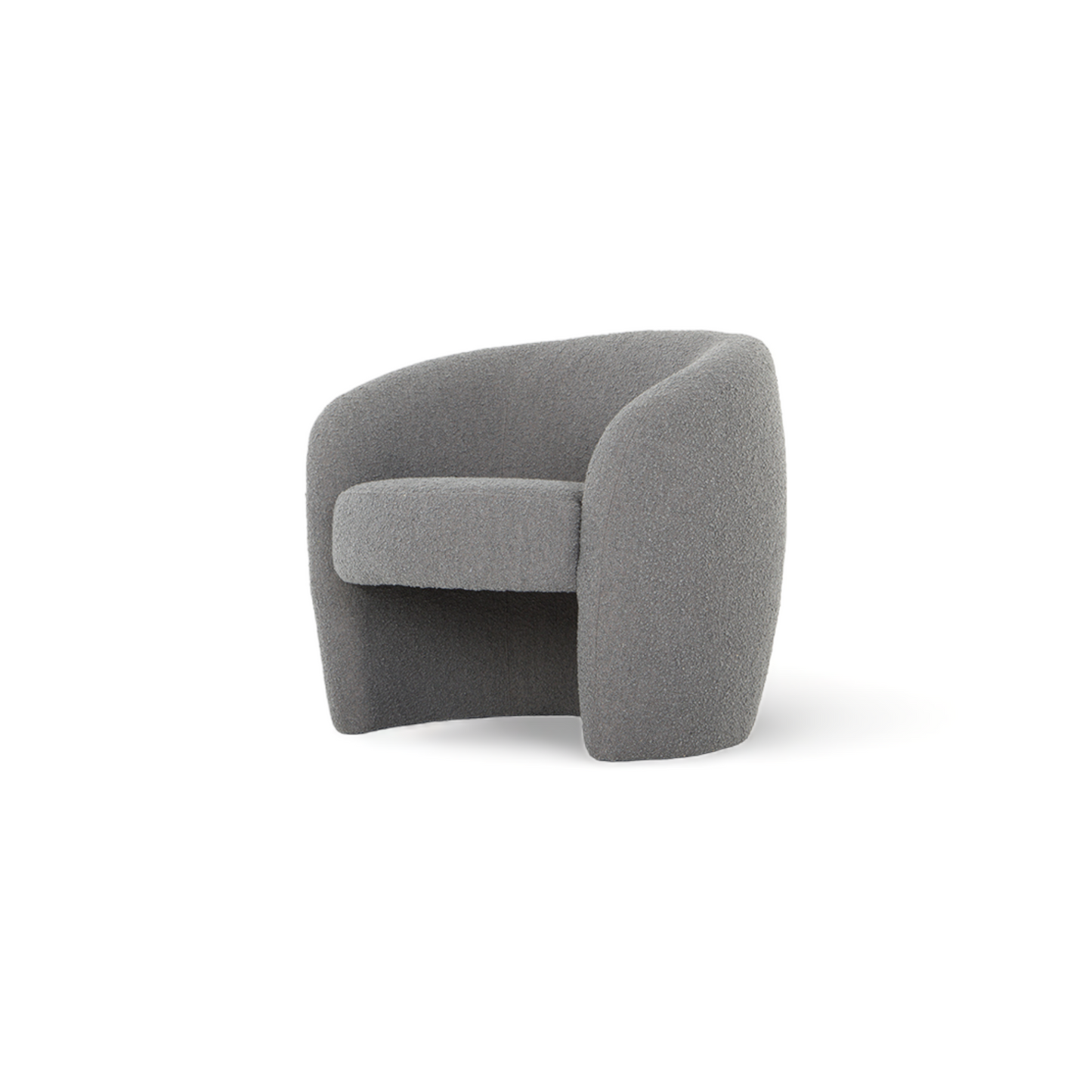 Fauteuil lounge Tortona gris boucle