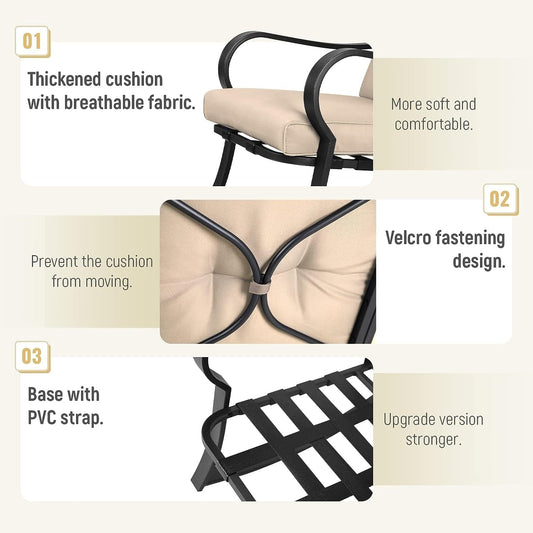 3-piece Rocking Chair Patio Bistro Set with Side Table