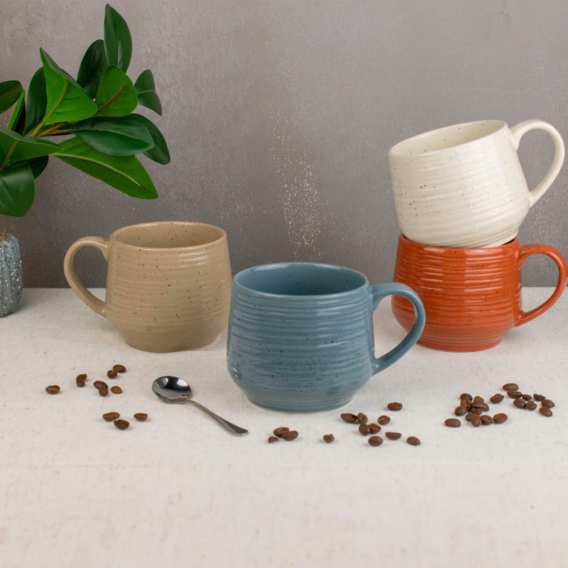 Sango Siterra Painters Palette Mixed Set of 4 Mugs