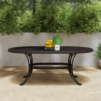 Sanibel Cast Aluminum 7-Piece Outdoor Dining Set with an Oval Table and 6 Swivel Chairs by Homestyles