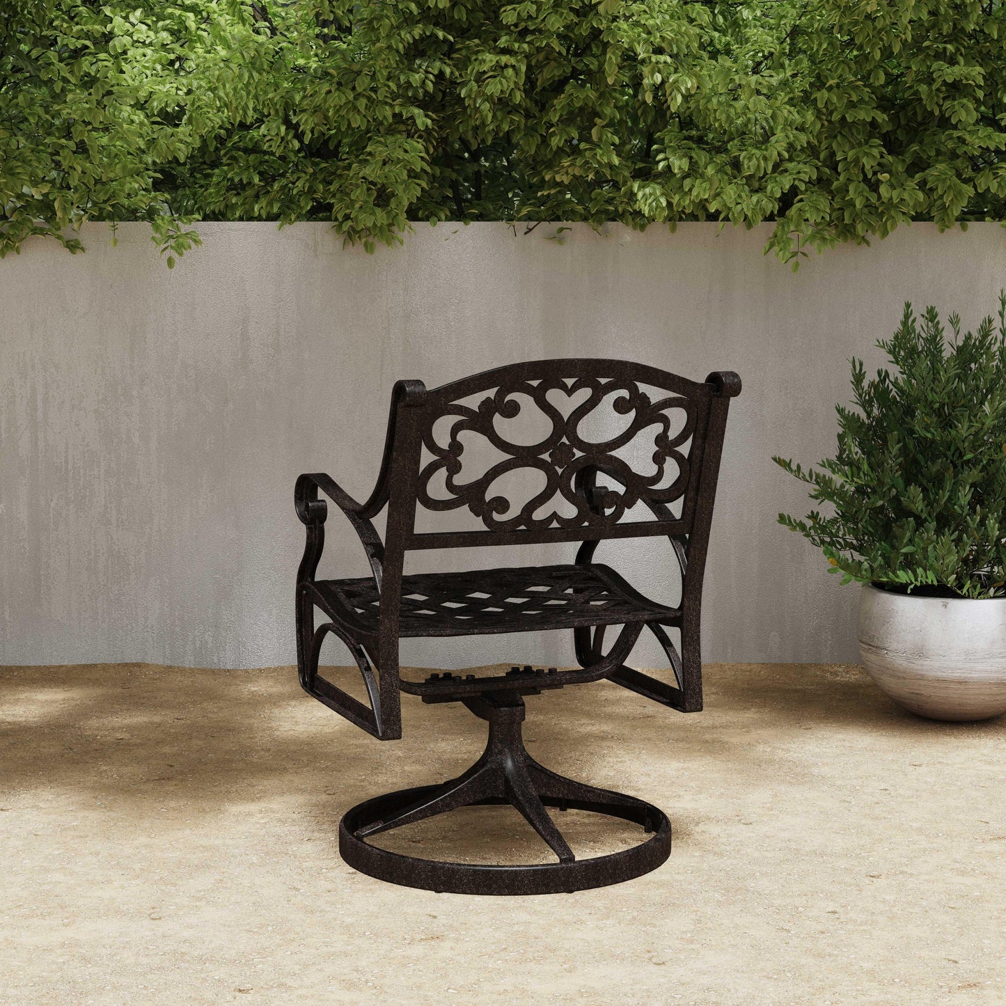 Sanibel Cast Aluminum 7-Piece Outdoor Dining Set with an Oval Table and 6 Swivel Chairs by Homestyles