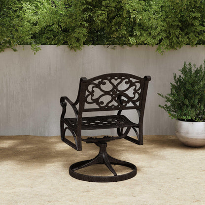 Sanibel Cast Aluminum 7-Piece Outdoor Dining Set with an Oval Table and 6 Swivel Chairs by Homestyles