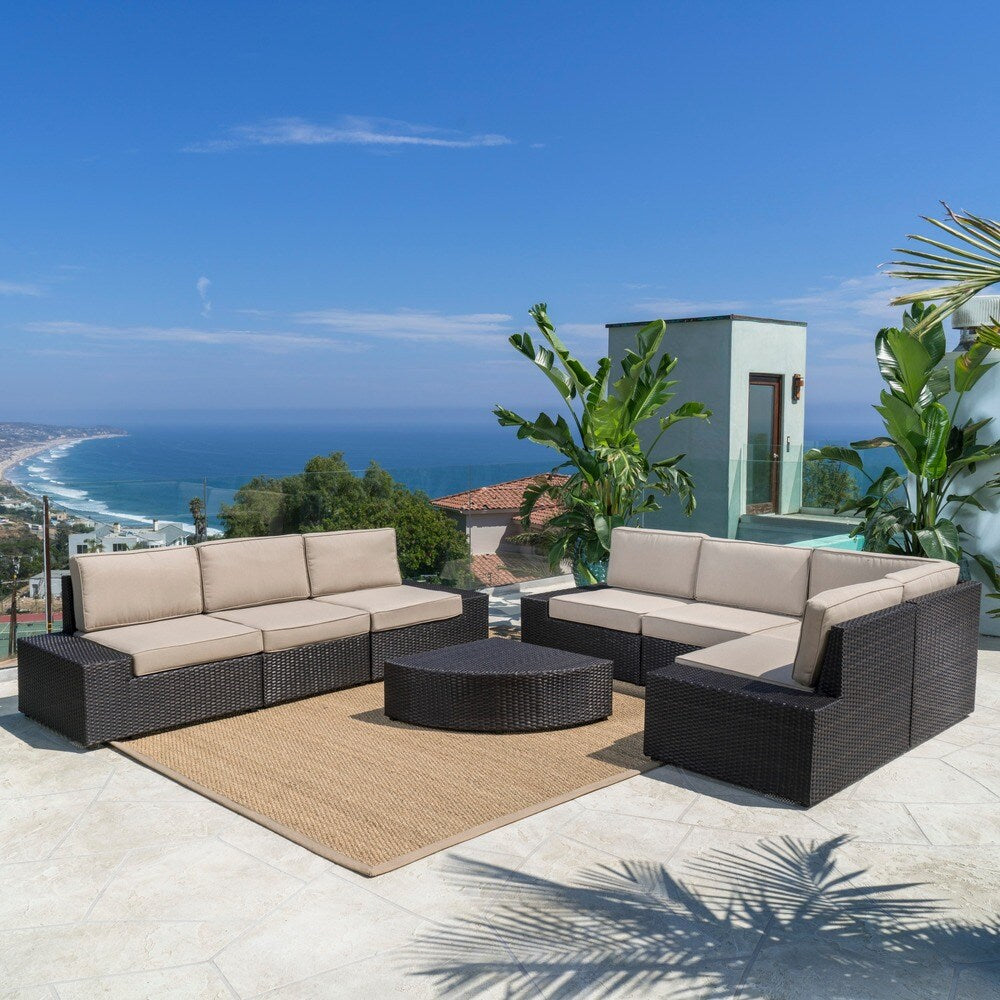 Santa Cruz Outdoor 8-piece Sectional Set by Christopher Knight Home