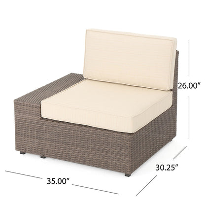 Santa Cruz Outdoor 9-piece Wicker Sectional with Cushions by Christopher Knight Home