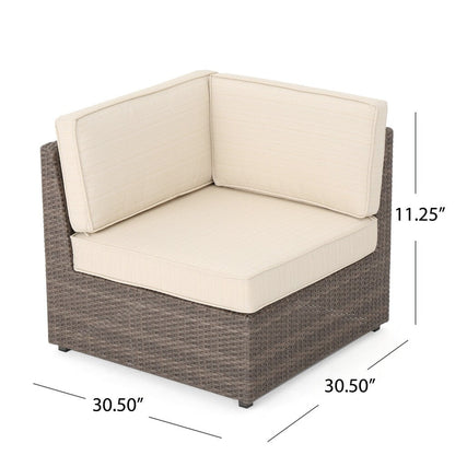 Santa Cruz Outdoor 9-piece Wicker Sectional with Cushions by Christopher Knight Home