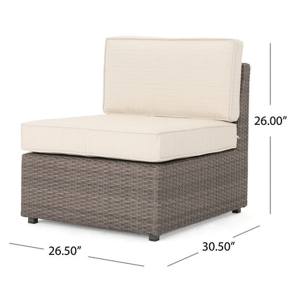 Santa Cruz Outdoor 9-piece Wicker Sectional with Cushions by Christopher Knight Home