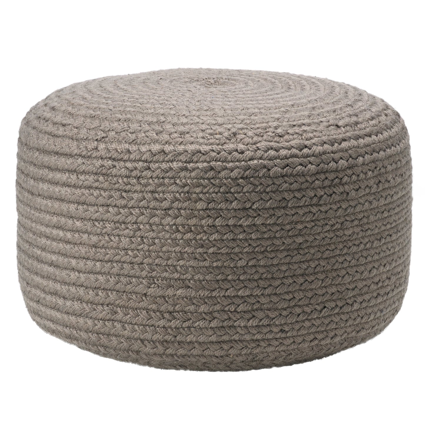 Jaipur Living Saba Solar Round Indoor/Outdoor Polyester Pouf Ottoman/Foot Stool - 18X18X12