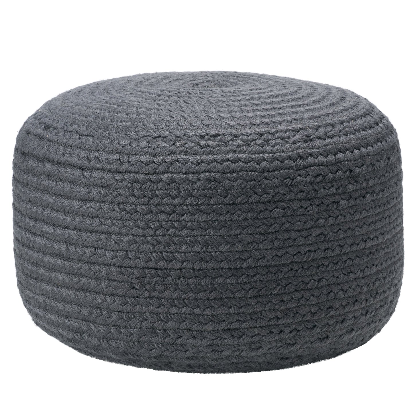 Jaipur Living Saba Solar Round Indoor/Outdoor Polyester Pouf Ottoman/Foot Stool - 18X18X12