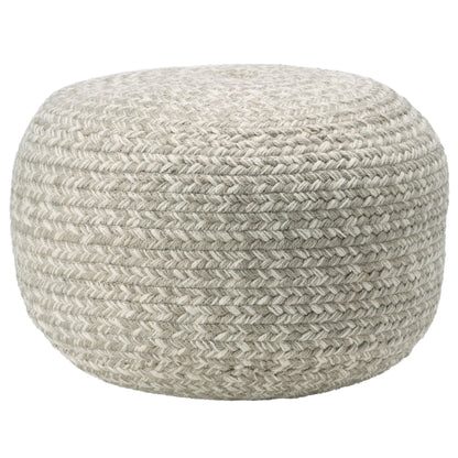 Jaipur Living Saba Solar Round Indoor/Outdoor Polyester Pouf Ottoman/Foot Stool - 18X18X12