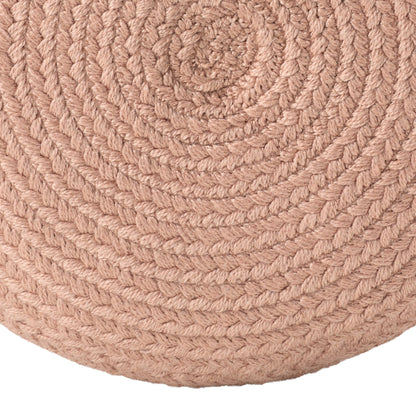 Jaipur Living Saba Solar Round Indoor/Outdoor Polyester Pouf Ottoman/Foot Stool - 18X18X12