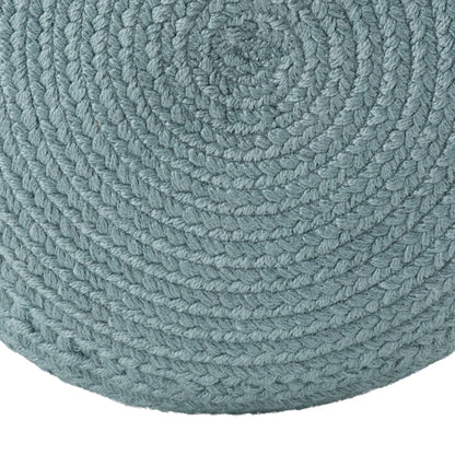 Jaipur Living Saba Solar Round Indoor/Outdoor Polyester Pouf Ottoman/Foot Stool - 18X18X12