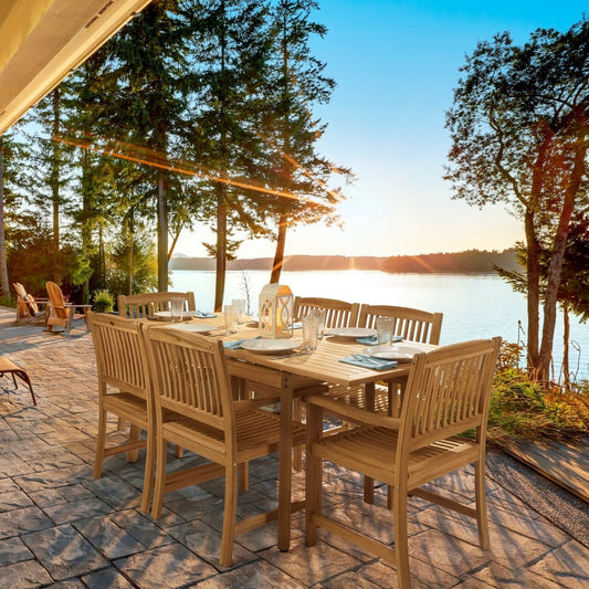 Santorini Grade A Teak 7pc Patio Dining Set