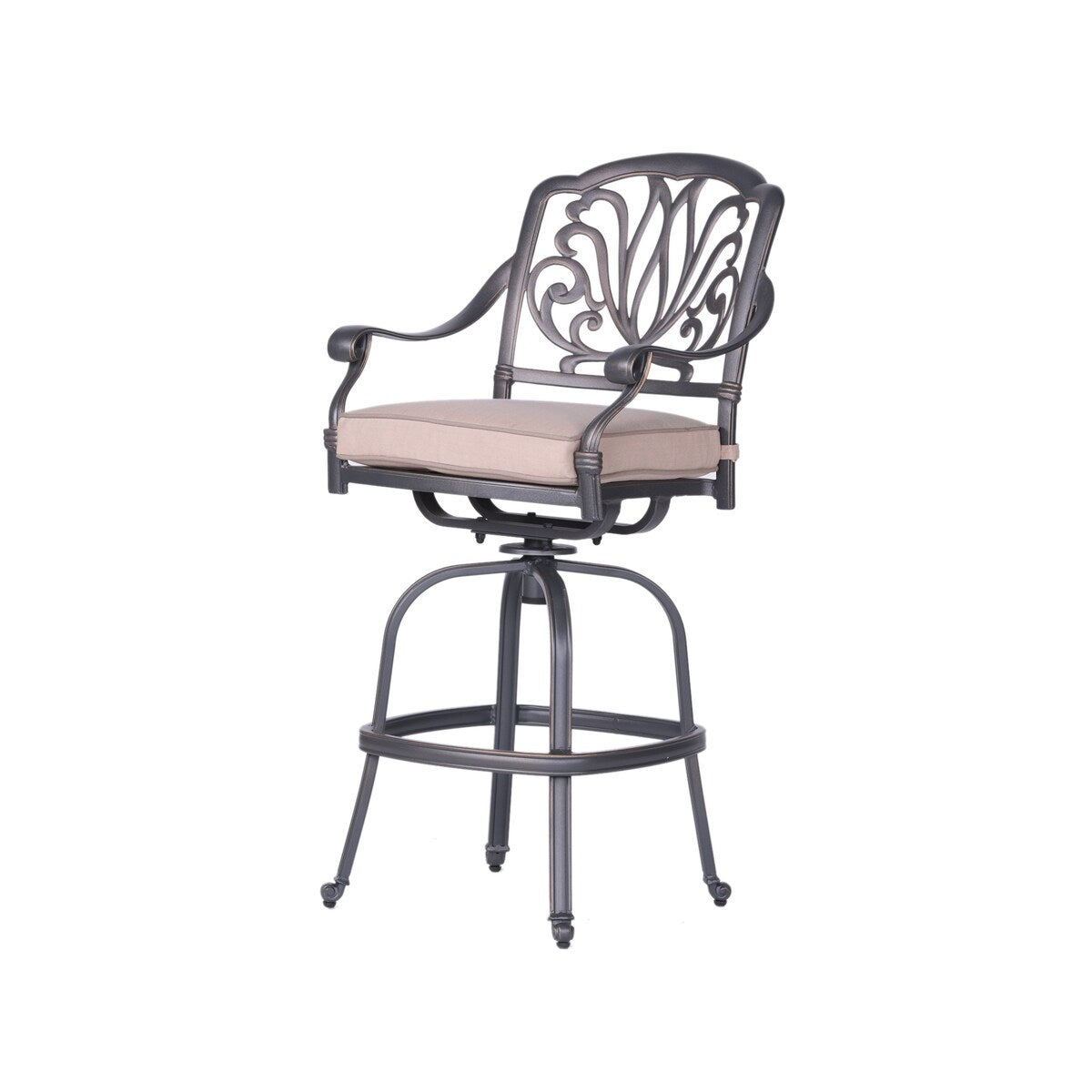 Saratoga 5 Piece Alumium Bar Set with Cushions, 42 Round Bar Table