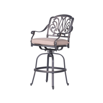Saratoga 5 Piece Alumium Bar Set with Cushions, 42 Round Bar Table