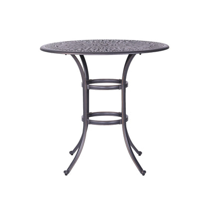 Saratoga 5 Piece Alumium Bar Set with Cushions, 42 Round Bar Table