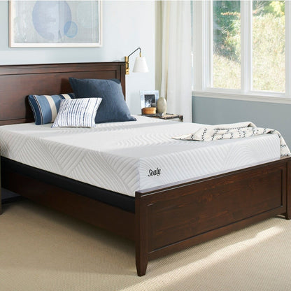 Sealy Conform Essentials 11.5-inch Plush Gel Memory Foam Mattress and Ease Adjustable Bed Set