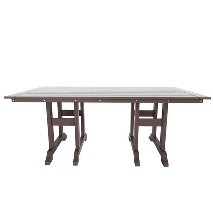 Polytrends Altura 6-Piece Rectangular Poly Eco-Friendly All Weather Outdoor Dining Set with Bench