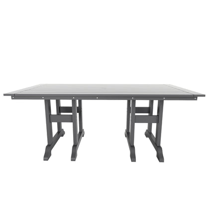 Polytrends Altura 6-Piece Rectangular Poly Eco-Friendly All Weather Outdoor Dining Set with Bench