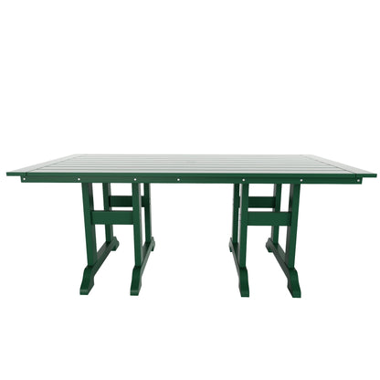 Polytrends Altura 6-Piece Rectangular Poly Eco-Friendly All Weather Outdoor Dining Set with Bench