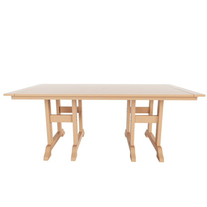 Polytrends Altura 6-Piece Rectangular Poly Eco-Friendly All Weather Outdoor Dining Set with Bench