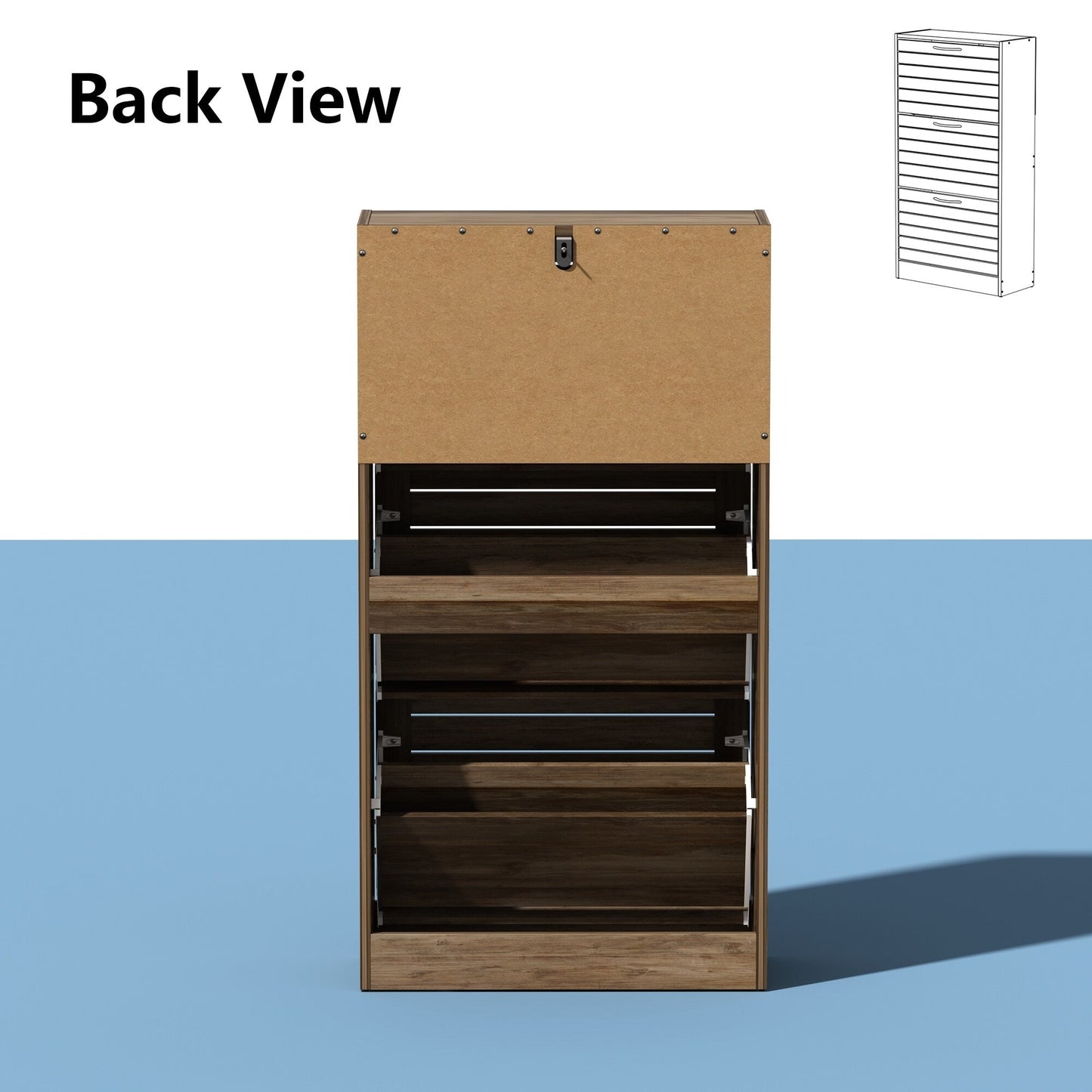 Shoe Cabinet Narrow Shoe Cabinet with 3 Flip Door Space Saving 3 Color