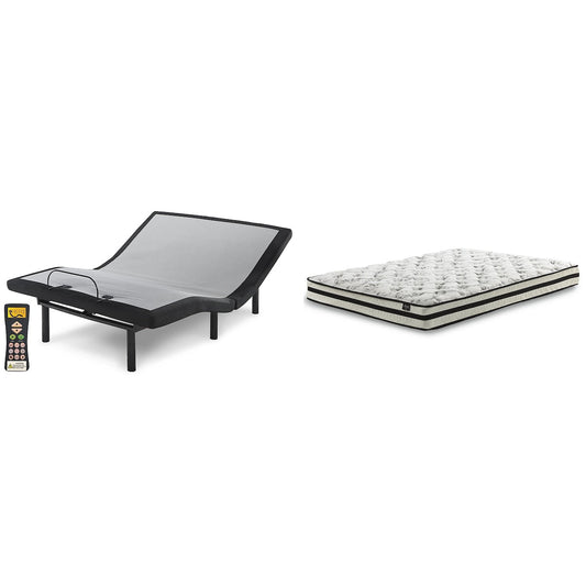 Signature Design by Ashley 8 Inch Chime Innerspring Black/White 2-Piece Mattress Package