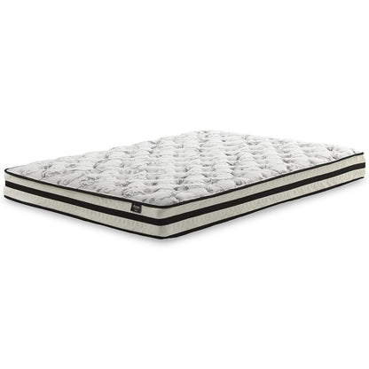 Signature Design by Ashley 8 Inch Chime Innerspring Black/White 2-Piece Mattress Package